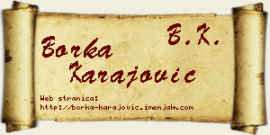 Borka Karajović vizit kartica